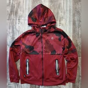 Reebok Maroon and Black Hooded Jacket Size XL 14-16 Boys